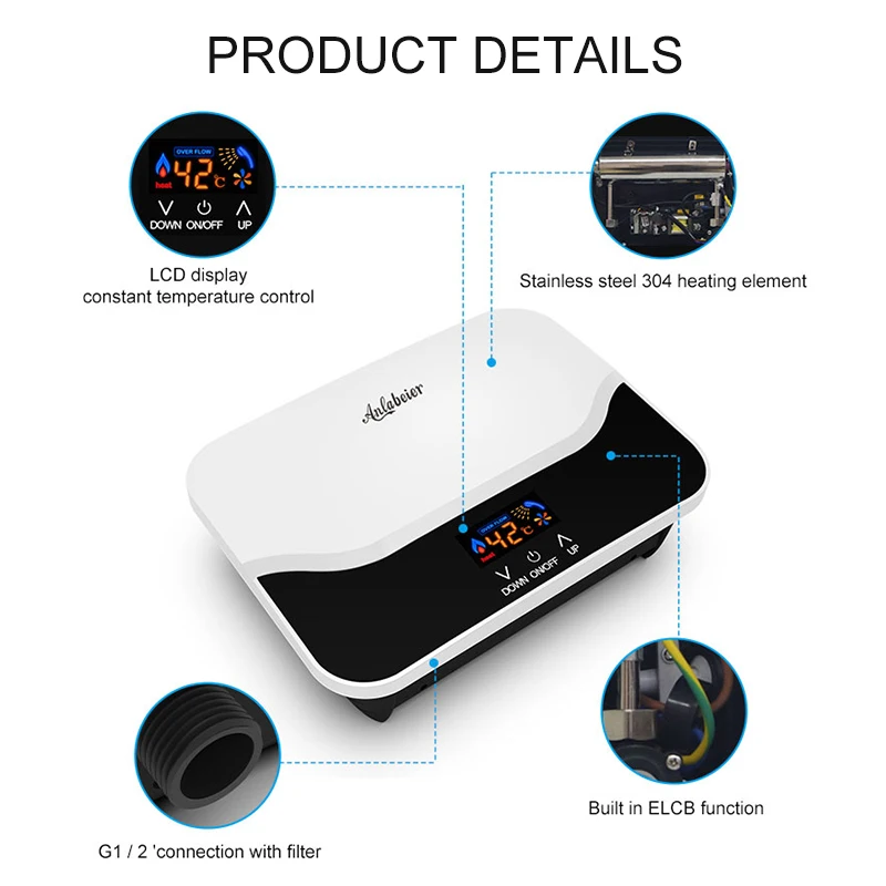 Cheep Price 110volts 3000W Hot Instant Electric Small Home Shower Water Heater