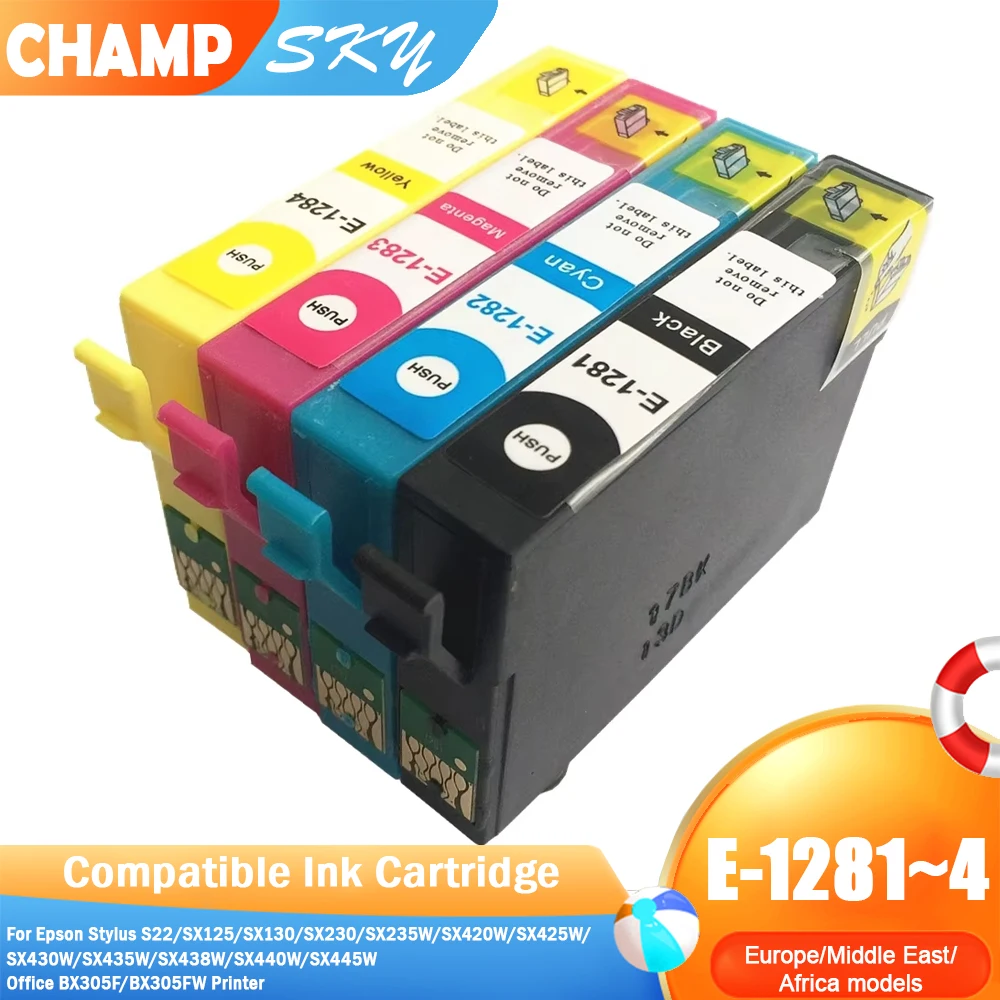 T1281 - T1284 T1285 Cartucho de tinta Compatível Para EPSON Stylus S22 SX125 SX130 SX230 SX235W SX420W SX425W SX430W SX435W Tinta
