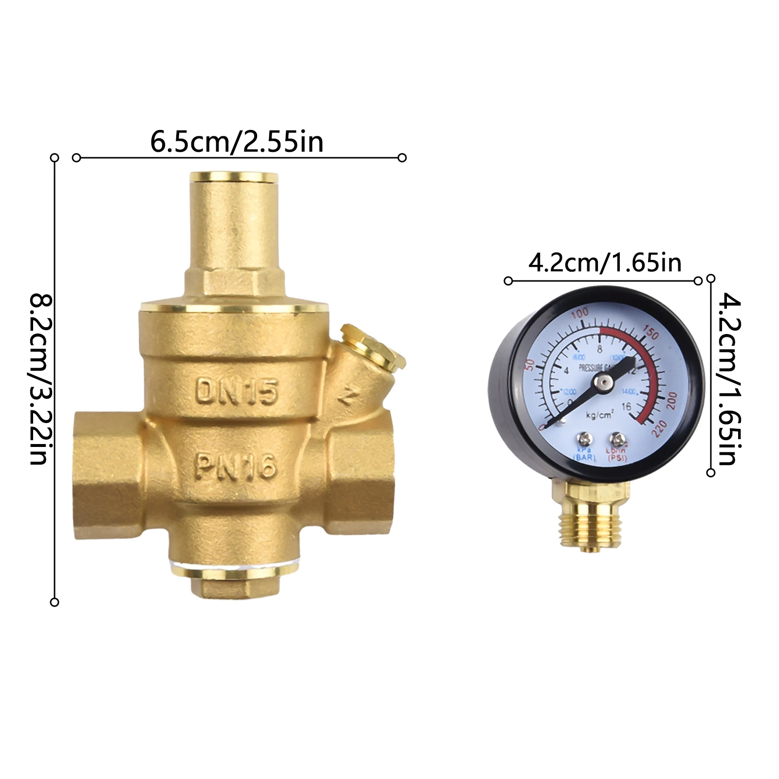 

Efficient Water Pressure Control Brass Water Pressure Regulator DN15 20mm NPT 12 Reducer Improve Distribution System