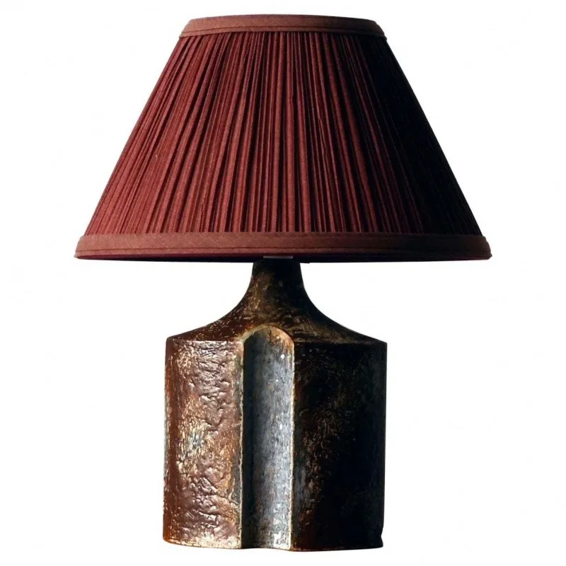 Wabi wind bedroom bedside lamp study home B & B French retro forged burgundy old Shanghai style European desk lamp