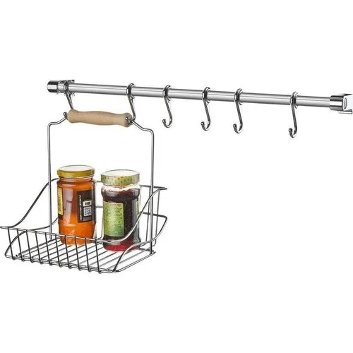 Sas Chrome Plated Wrought Iron Metal Basket Strap and Hook Set