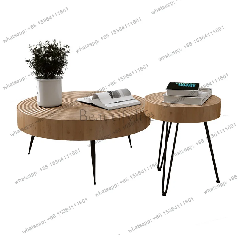 YJ Italian Retro Coffee Table Rustic Elegant Classic Minimalist Coffee Table Graceful Durable Table De Salon Living Room Furnitu