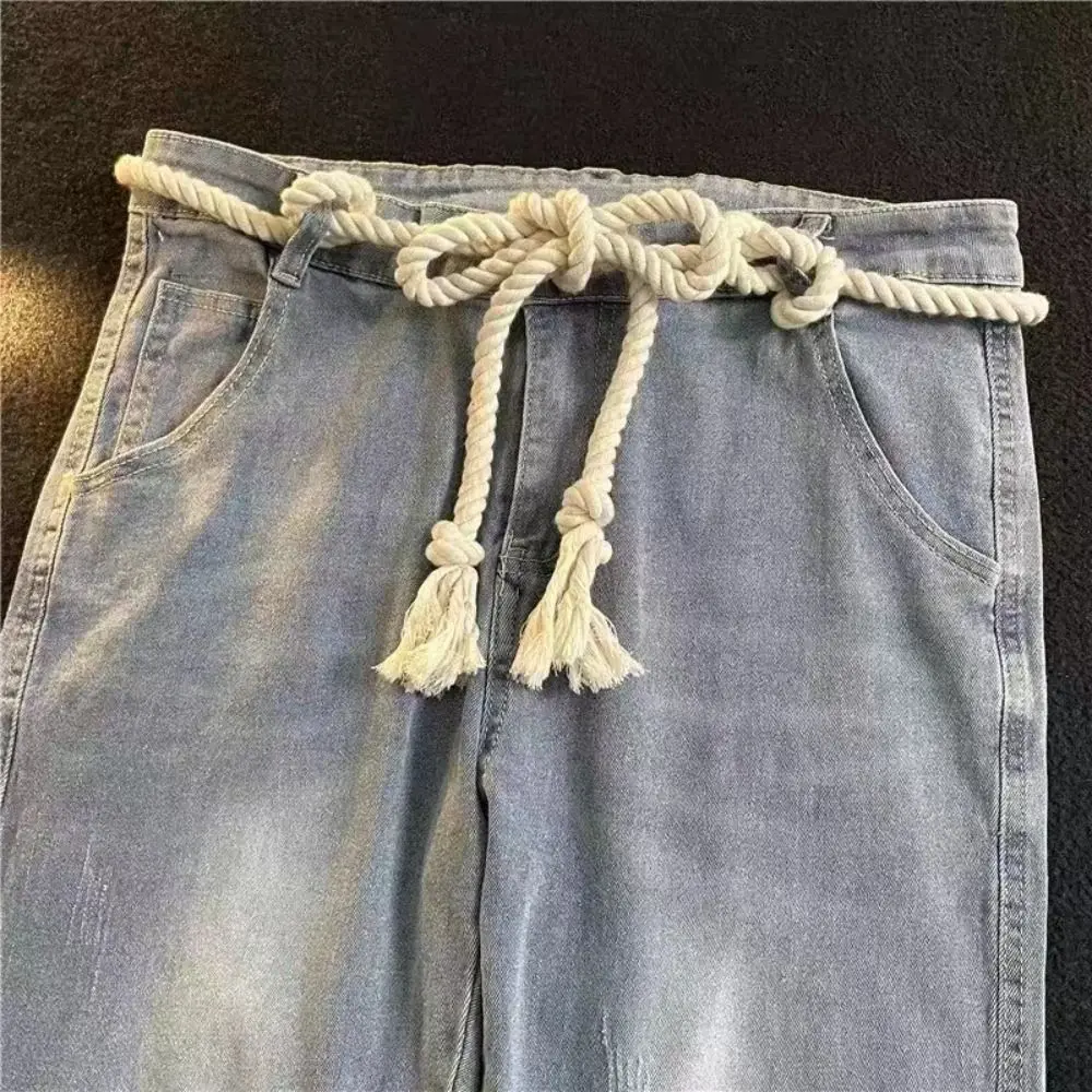 1 ST Retro Dikke Touw Riem vrouwen Ins Stijl Decoratieve Veelzijdige Jeans Riem Student Y2K mannen Taille riem