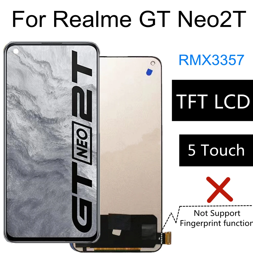 

6.43 TFT LCD For Realme GT Neo2T LCD Display Touch Screen Assembly Replacement Accessory