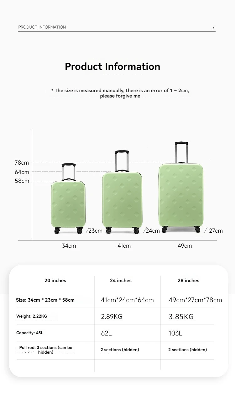 Faltbarer 4-Rad-Spinner-Koffer mit Einziehbarem Griff, Tragbarer Packkoffer, TSA-Schloss Handgepäck 20-Zoll Kabinengepäck – Detail 33