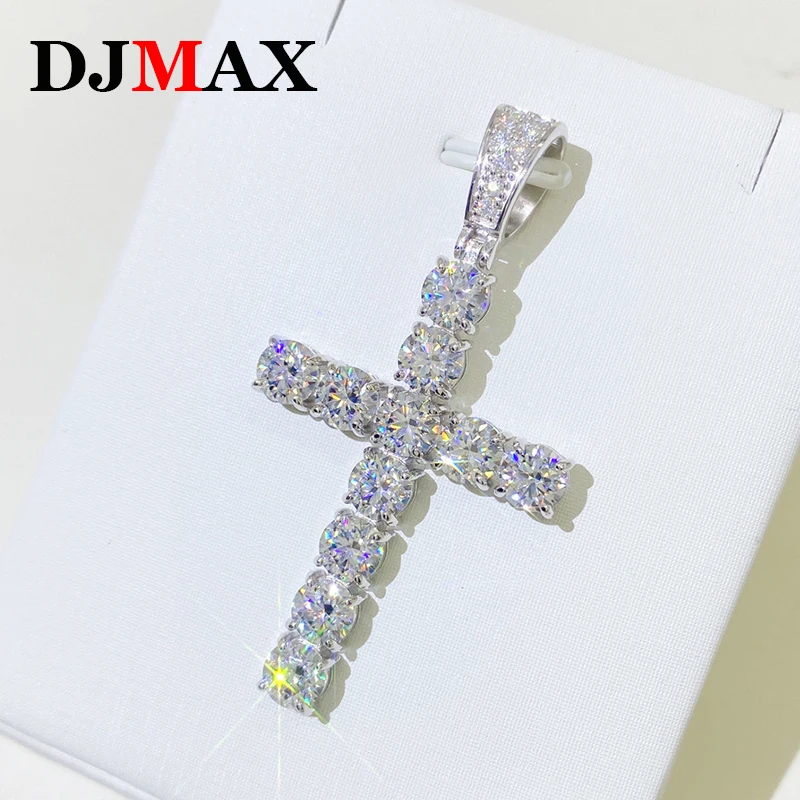 12 Styles Full Moissanite Diamond D Color Cross Pendant S925 Sterling Sliver White Gold Moissanite Pendant for Women Men