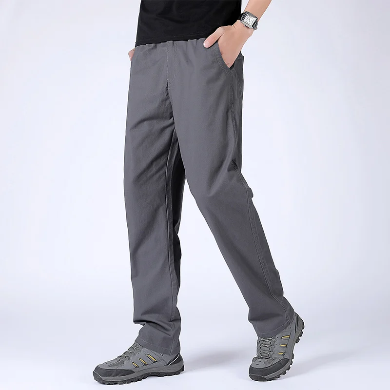 กางเกงขายาวผู้ชายผ้าคอตตอนเนื้อบางระบายกางเกงผู้ชายขาสามส่วนหลวมกางเกงขายาวแนวสตรีทแวร์สีล้วนใหม่ฤดูร้อน