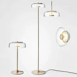 Biossi-Modern Round Glass Floor Lamp, Pé, Quarto, Cabeceira, Sala de estar, Escritório, Designer