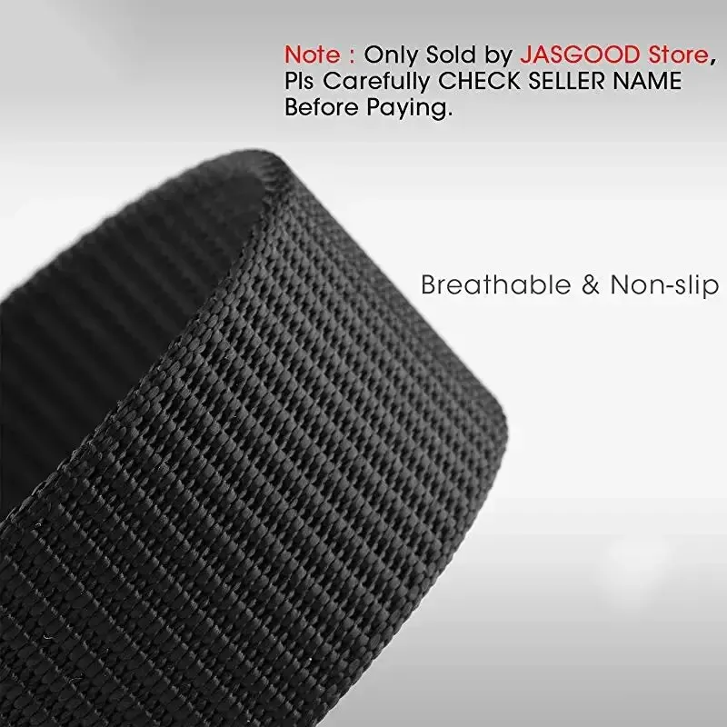 Metal Free Nylon Belt, MEN'S Tactical Woven Plastic Buckle Belt, Outdoor Versatile Perforated Canvas Nylon Belt