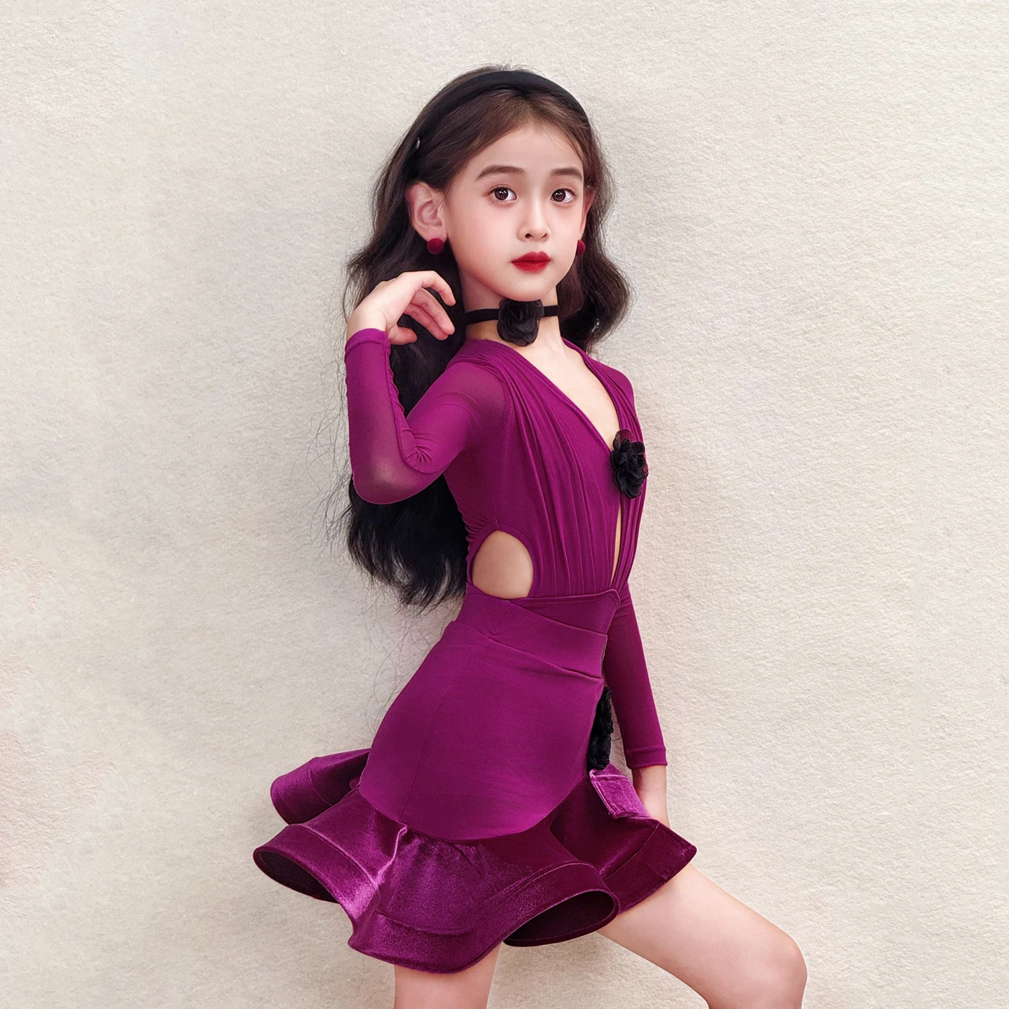 Fashion National Standard Latin Dance Competition Dresses Girls Latin Dance Costume Children Samba Ballroom Dance Wear