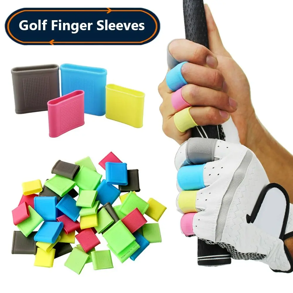 8PCS Silicone Golf Finger Sleeves Finger Band Sports Non-Slip Hand Protector Support for Basketball Baseball Tennis Bowling