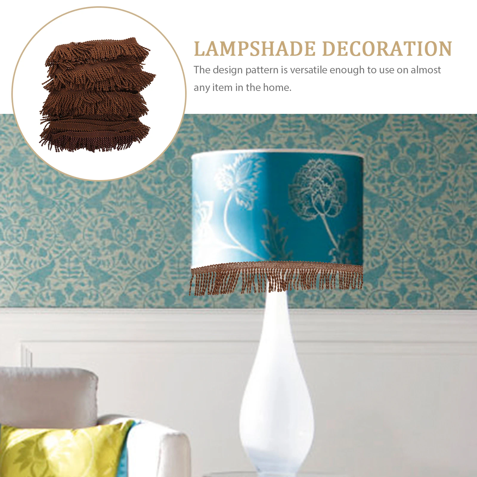 

Fringe Lace Applique Trim DIY Tassel Decorative Border Polyester Silk Material Home Decor Curtains Lamp Shades Roller Shades
