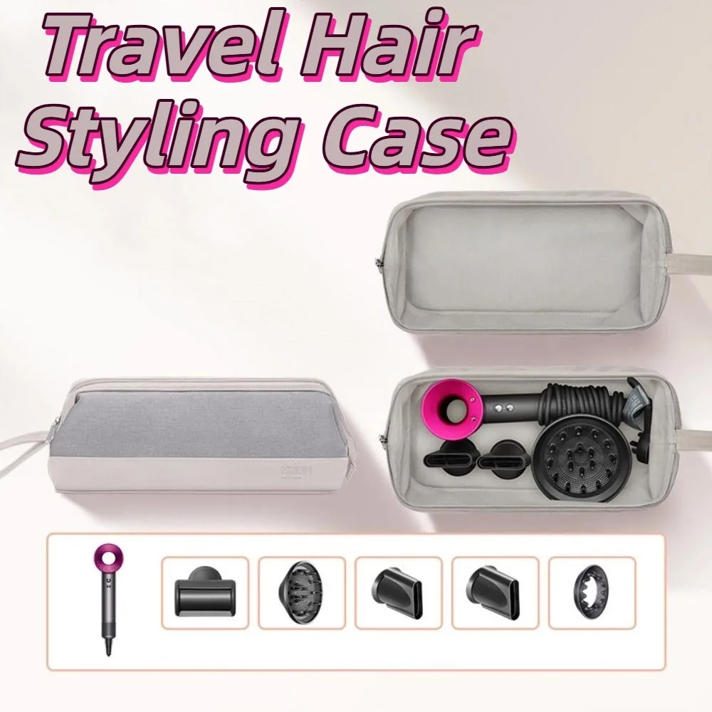 

Portable Travel Hair Styling Case Waterproof Dustproof Hair Dryer Storage Bag Compact Shockproof Curling Iron Organizer