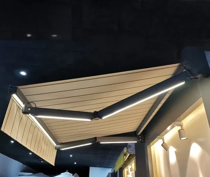 Toldo de aluminio de tamaño personalizado eléctrico de lujo para exteriores, proveedor de toldo para Patio, fábrica de toldo retráctil de gran tamaño para jardín