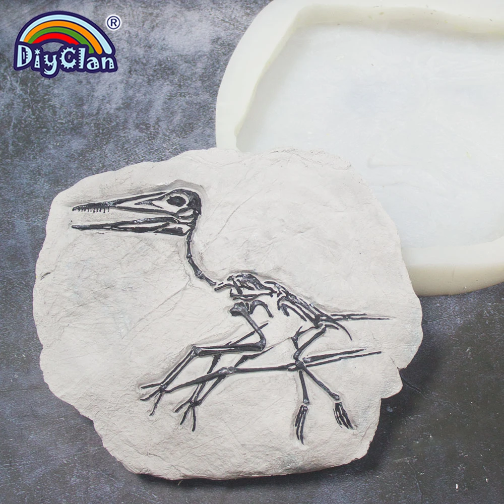 Pterosaur Shaped Fossils Silicone Mold Gypsum Clay Resin DIY Handmade Crafts Baking Tools  Puzzle Coloring Game Mould