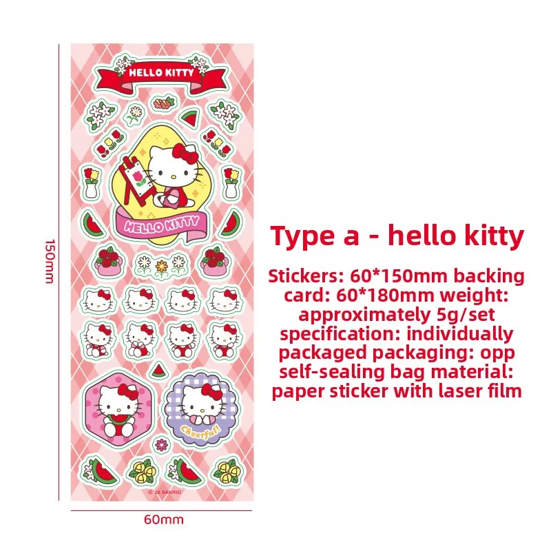 The New SL-37 Sanrio 18 Laser Cartoon Waterproof Goo Card Stickers Diy Trend Cute Animal Hand Account Decoration Material Text