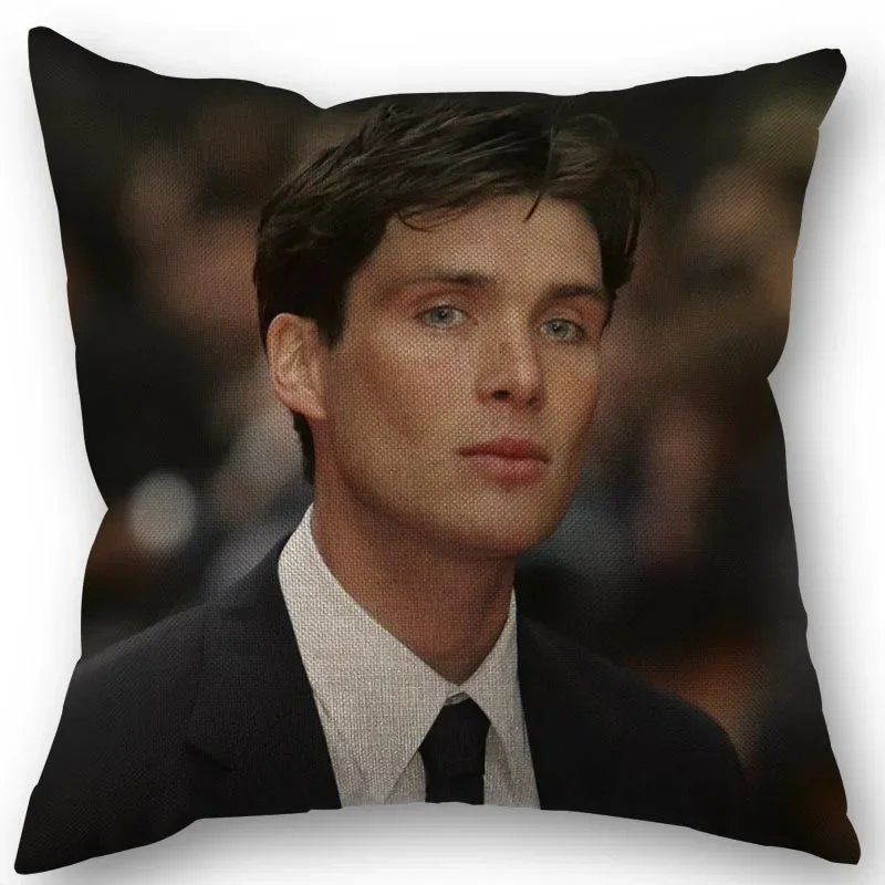 45X45cm Pillow Cover Cillian Murphy Square Zipper Cotton Linen Pillow Cases Bedroom Home Wedding Decorative Pillowcase 1213