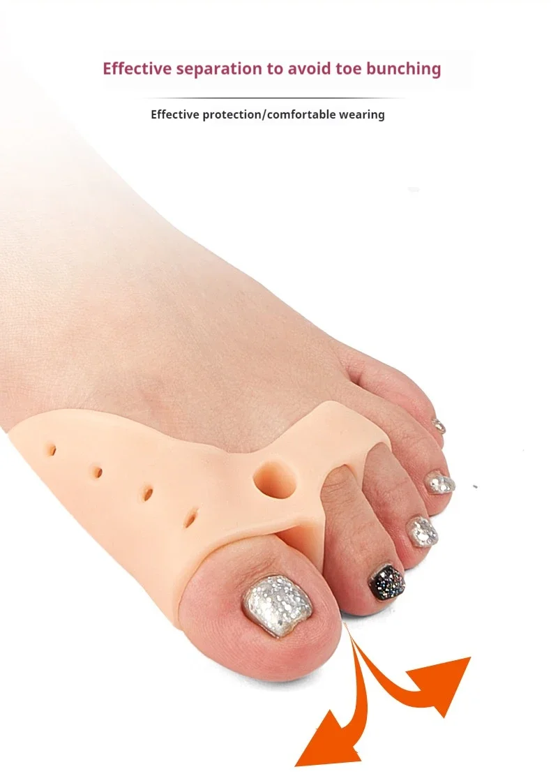 Unisex-Zehenspreizer aus Silikon, atmungsaktiv, Hallux-Valgus-Puffer, Fußpflege-Werkzeuge für gerade Zehen – 1 Paar – Detail 2