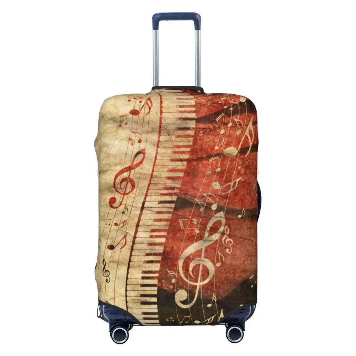 

Custom Piano Keys Musical Notes Luggage Cover Protector Cute Travel Suitcase Protective Cover for 18-32 Inch