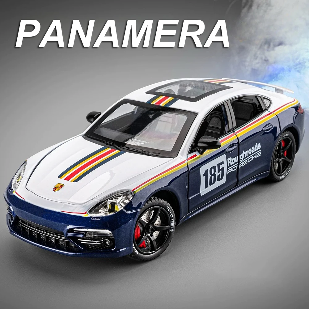

1:24 Panamera GTR Alloy Miniature Car Model Diecast Toys Sound Light Pull Back 6 Doors Opened Vehices for Boys Collection Gifts