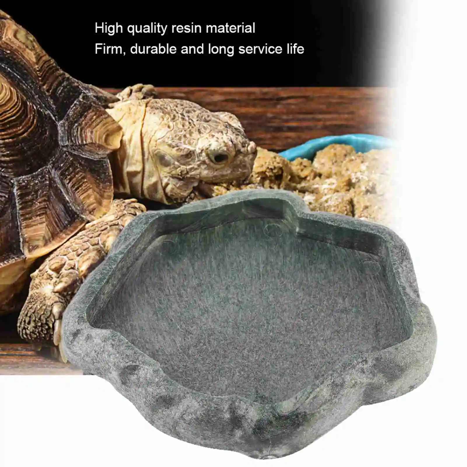 ABS Resin  Reptile Rock Food and Water Dish Feeder Bowl for Tortoise Lizard Lizard Feeder Reptile Bowl Reptile Feeder