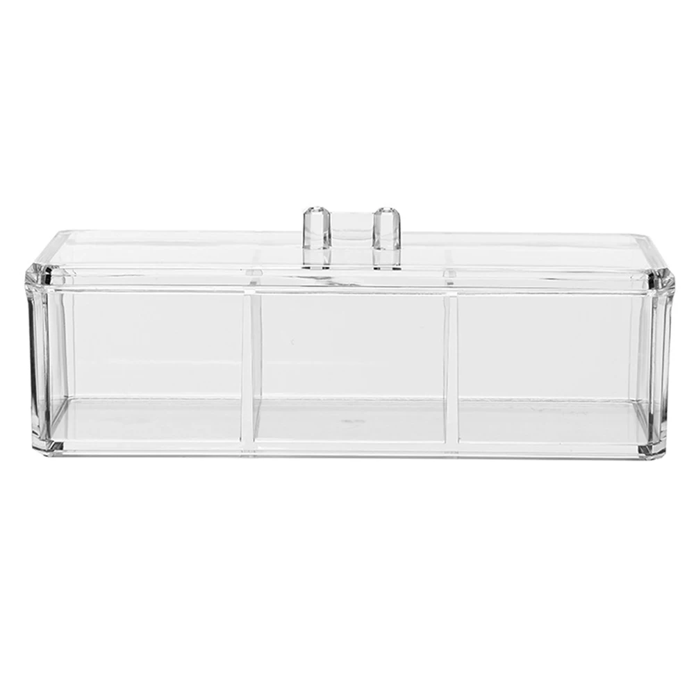 

1 Pc Acrylic Transparency Food Storage Box Stackable 3 Grids Tea Bag Organizer Kitchen Sorting Container with Cover