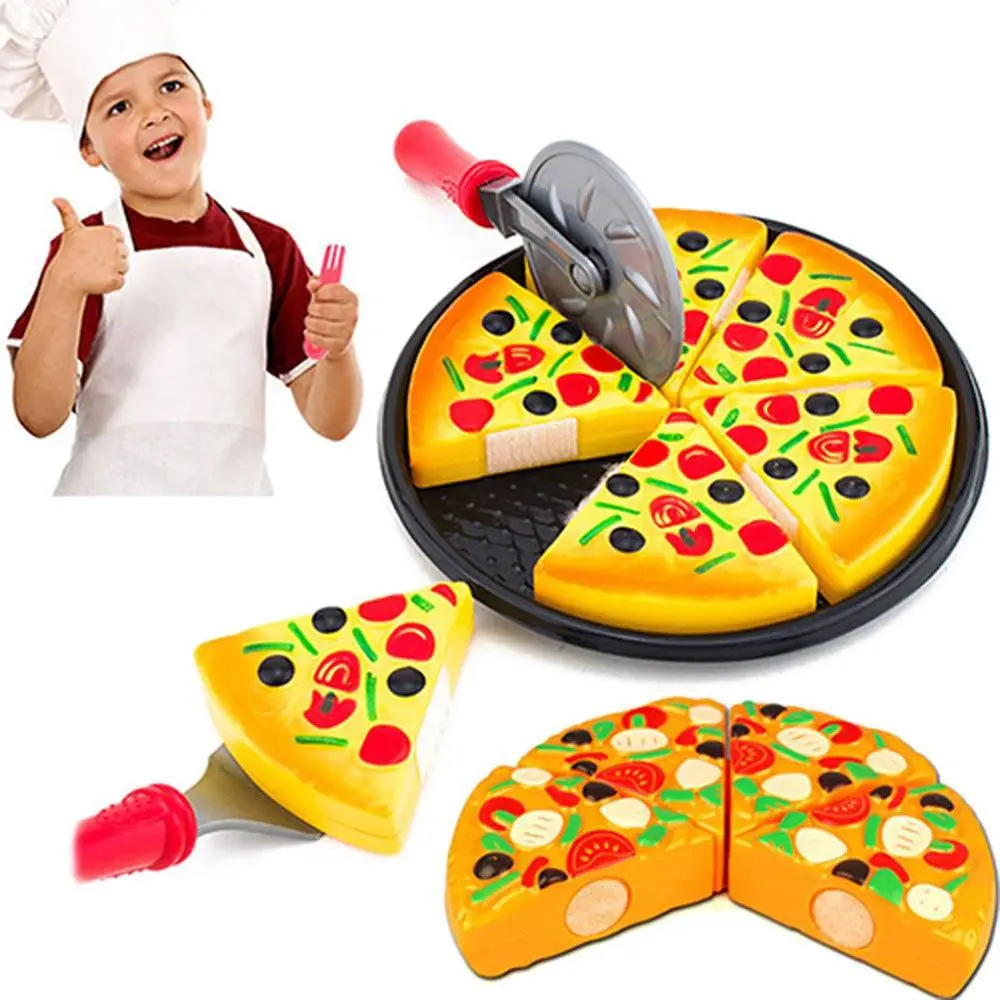 Juguete de Pizza pequeño para niños, cocina de simulación, fiesta de Pizza, comida rápida, juguete de comida para niños, 6 uds.