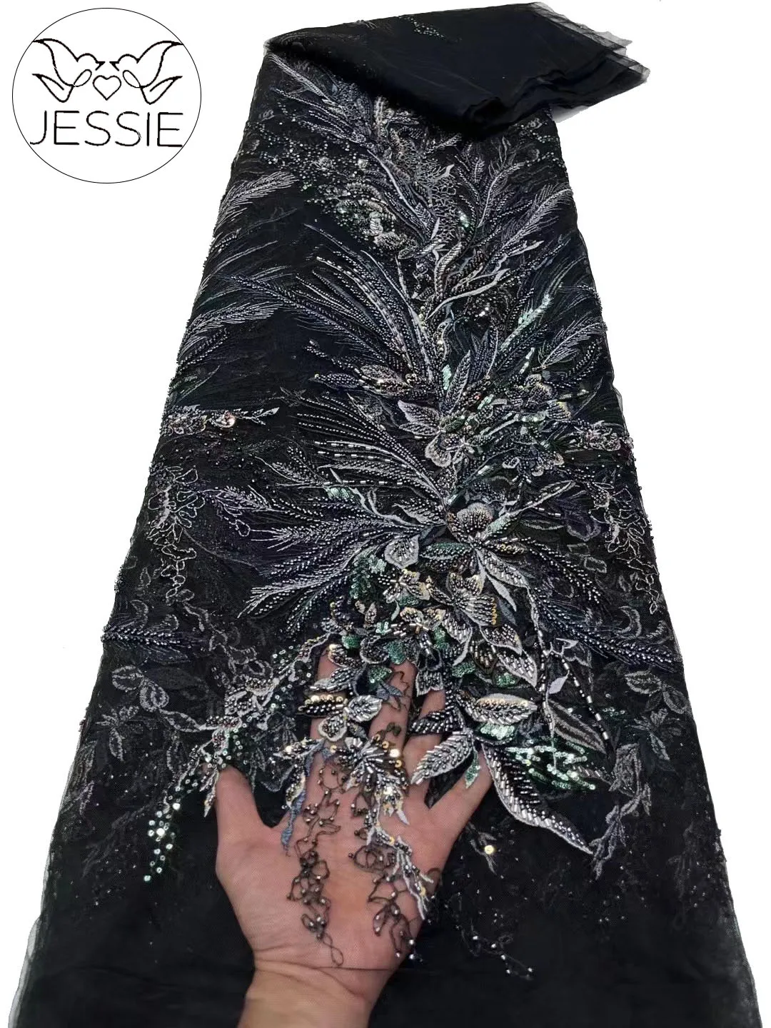 

2024 New Beauty Multicolor Sequins Beaded Embroidery Nigerian Bridal High Quality French Tulle Lace Fabric For Wedding Dresses