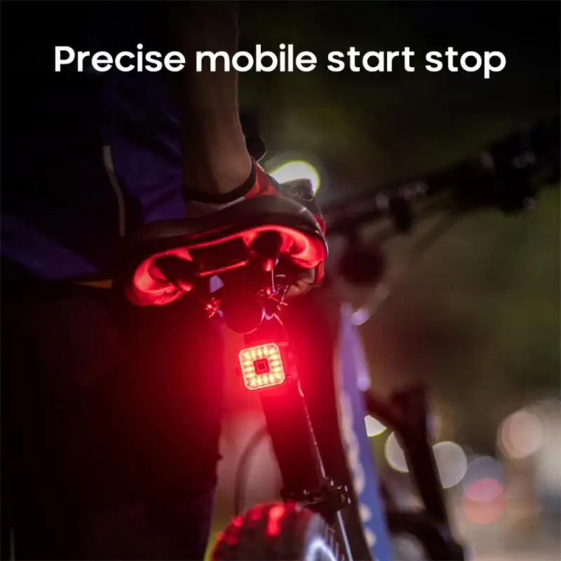 Smart Bicycle Rear Light Auto Start Stop Brake Sensing Induction Waterproof USB Charging Cycling Tail Taillight LED Bike Light