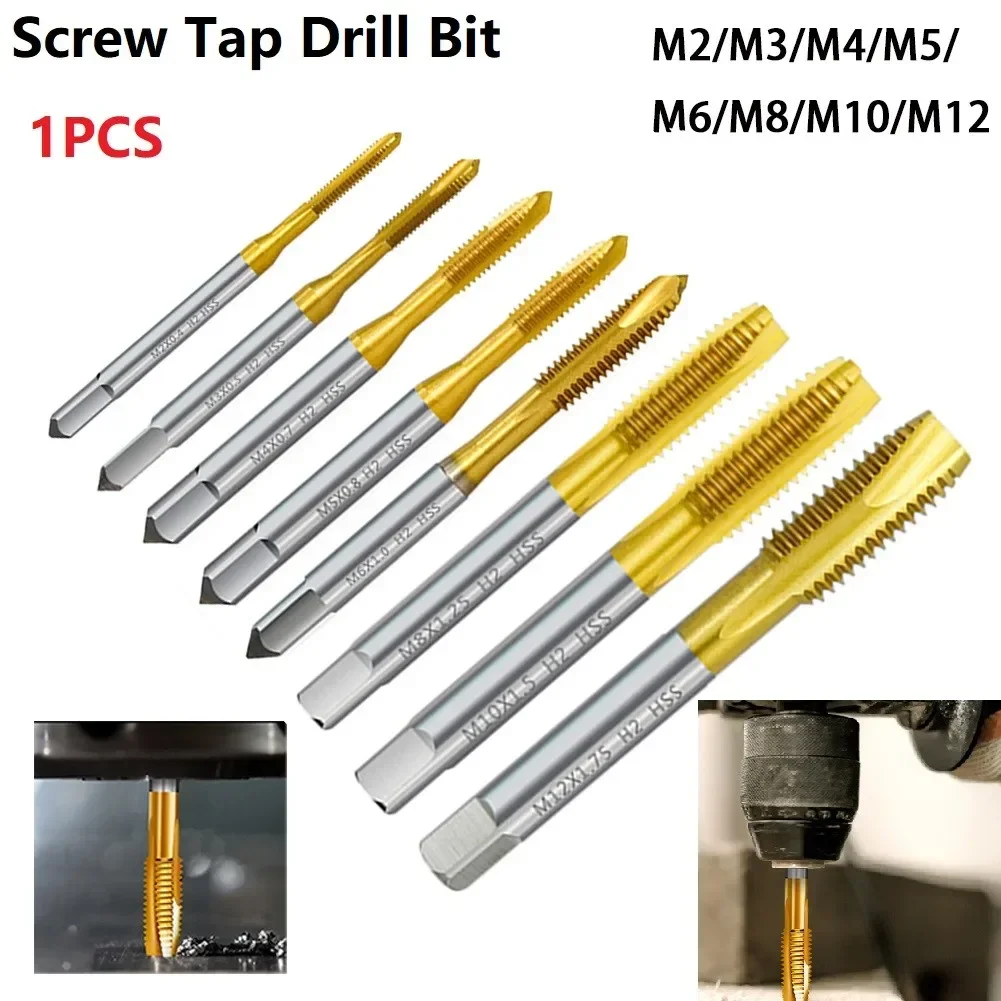 M2-M12 HSS Cobalt Containing Tip Screw Tap Mechine Tap Drill Tools Stainless Steel Special Titanium-Plated Thread Tapping