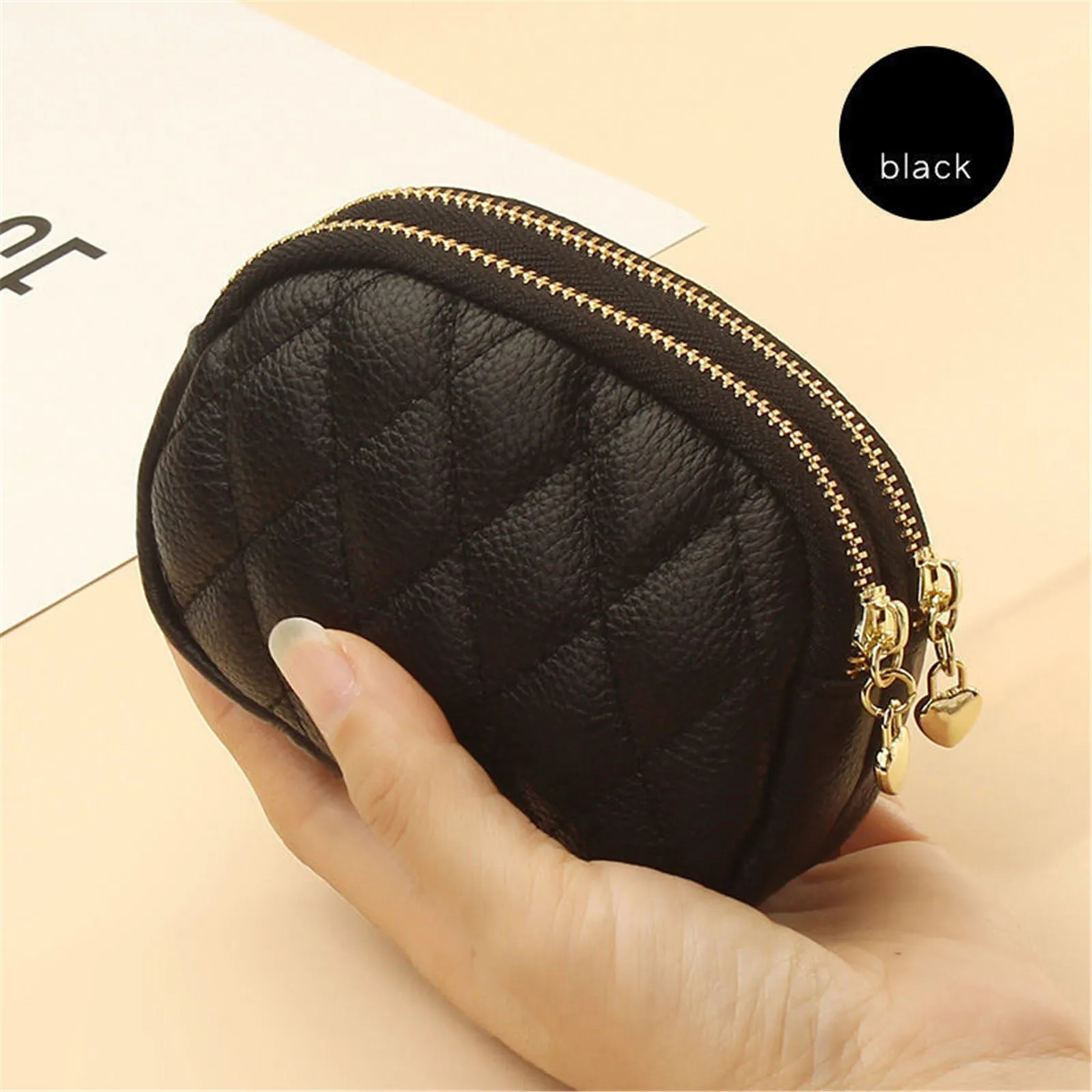 New Brand Coin Purse Key Ring Pendant Storage Bag Double Zipper Large Capacity  Multi-card Slots Card Holder For Women Girls