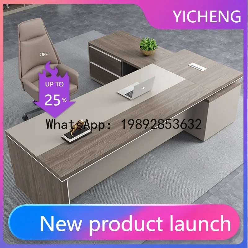 H5.15  office desk executive desk office furniture president manager office  and chair set single large desk