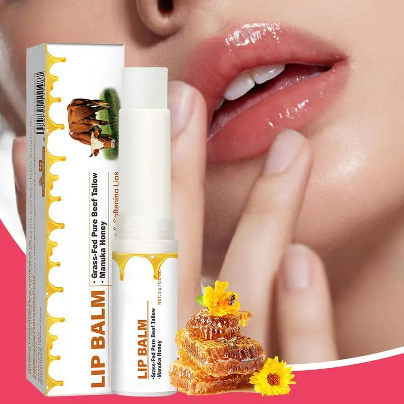 

Moisturizing Lip Balm Tallow Lip Balm Lip Repair Gross Brightening Non-Sticky Skin Care Fade Lip Lines Nourishing Lip Balm