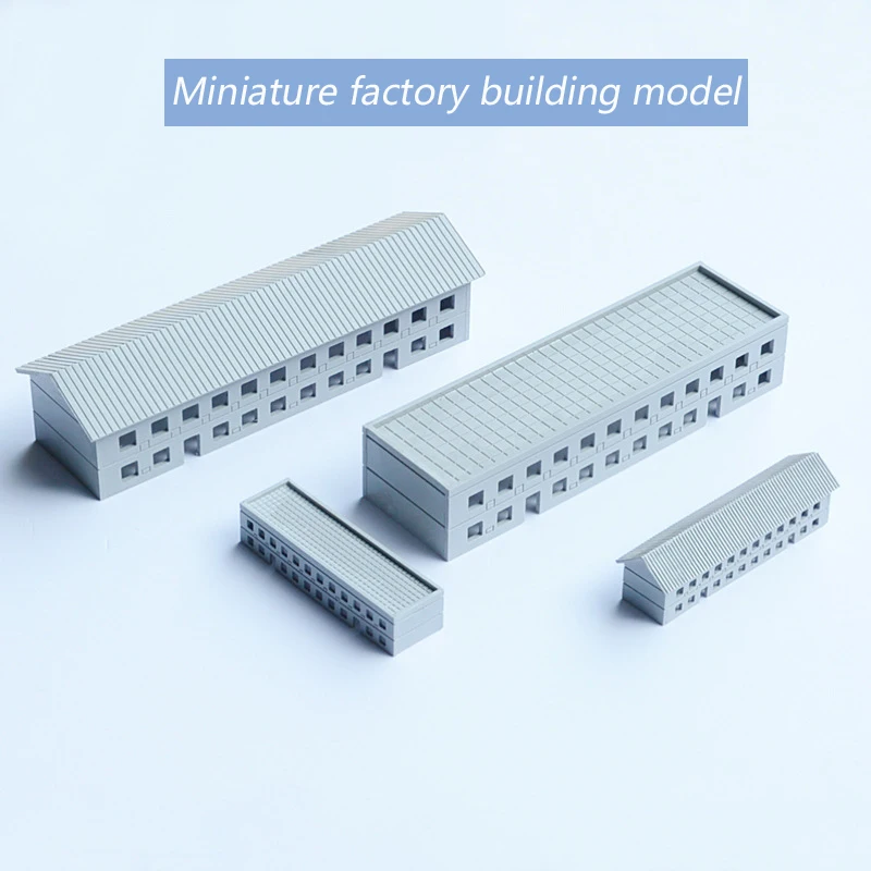 Scale1:300 1:500 Miniature Factory Building Model ABS Plastic Architecture For Diy Sand Table Scene Materials Layout Diorama Kit