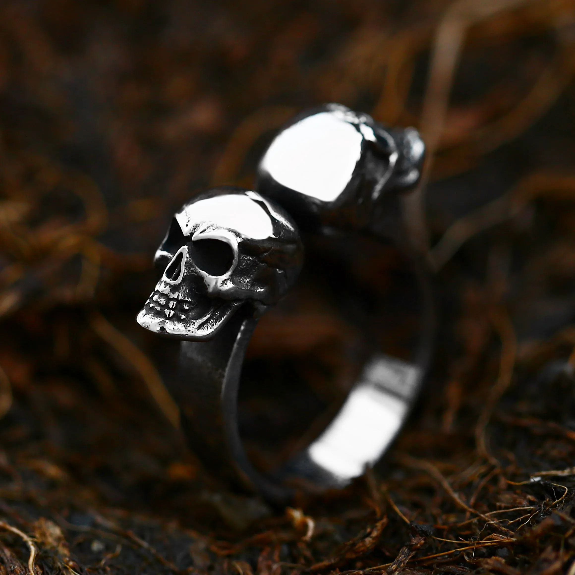 Beier New Store 316L Stainless Steel Ring High Quality Skull Punk Tail Ring For Men Fashion Jewelry LLBR8-373R