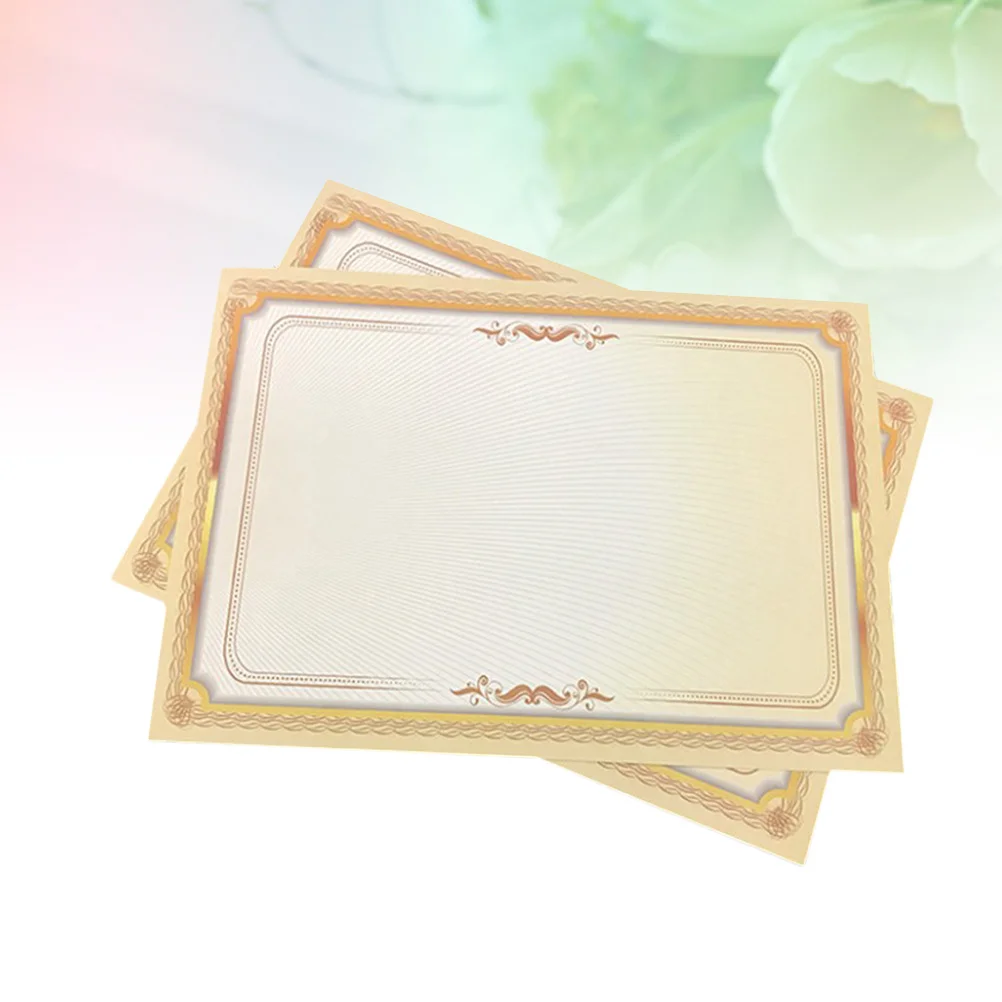 

20Pcs Certificate Paper A4 Gradient Gold Border for Camp Certificates Graduation Academic Employee Recognition