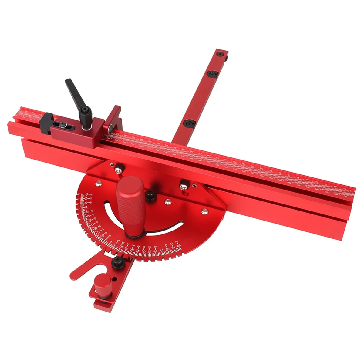 AA91 1 Set Miter Gauge and Fence with Track Stop Sawing Assembly Angle Ruler for Table Saw Router Woodworking Bench Tools DIY