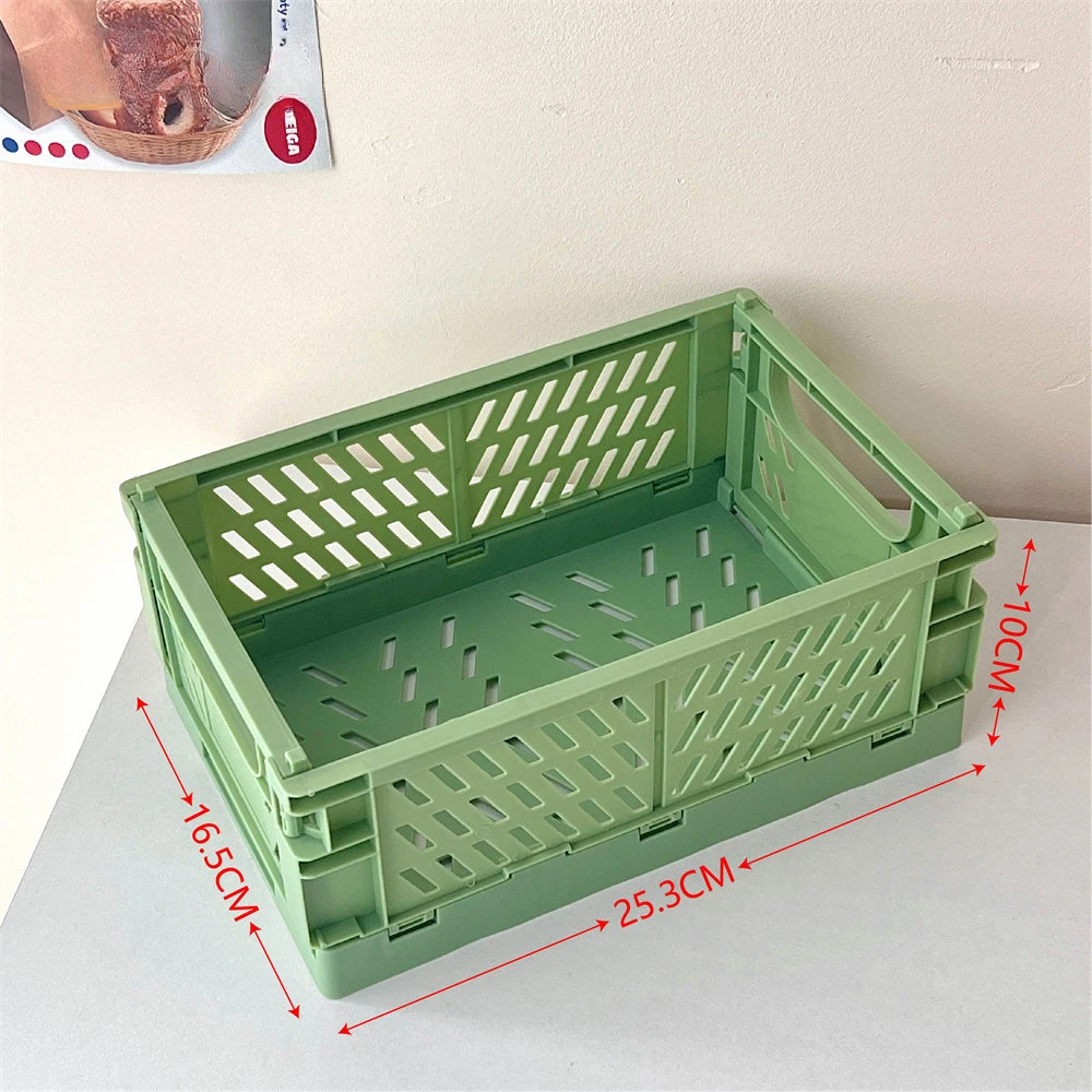 Folding Plastic Storage Rack para papelaria, Cute Ins Organizer, Box para estudante, Desktop portátil, Comida, Brinquedo, Handaccount, Tape, Storage