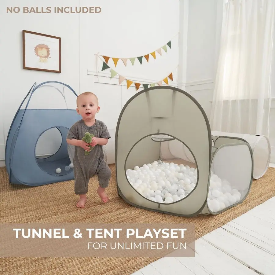 Kids Play Tent and Tunnel Toy Set for Toddlers Fun 5Piece Tent, Tunnel amp Ball Pit Set with Basketball Hoop A Great Gift for Ba