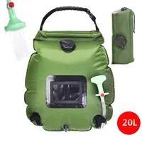 Water Bags 20L Outdoor Camping Hiking Solar Shower Bag Heating Camping Shower Climbing Hydration Bag Hose Switchable Shower Head