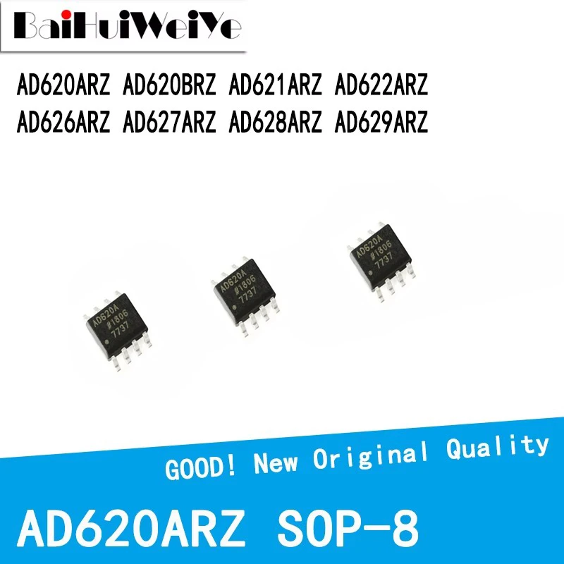 5PCS AD620ARZ AD620BRZ AD621ARZ AD622ARZ AD626ARZ AD627ARZ AD628ARZ AD629ARZ -REEL7 SMD SOP-8 Good Quality