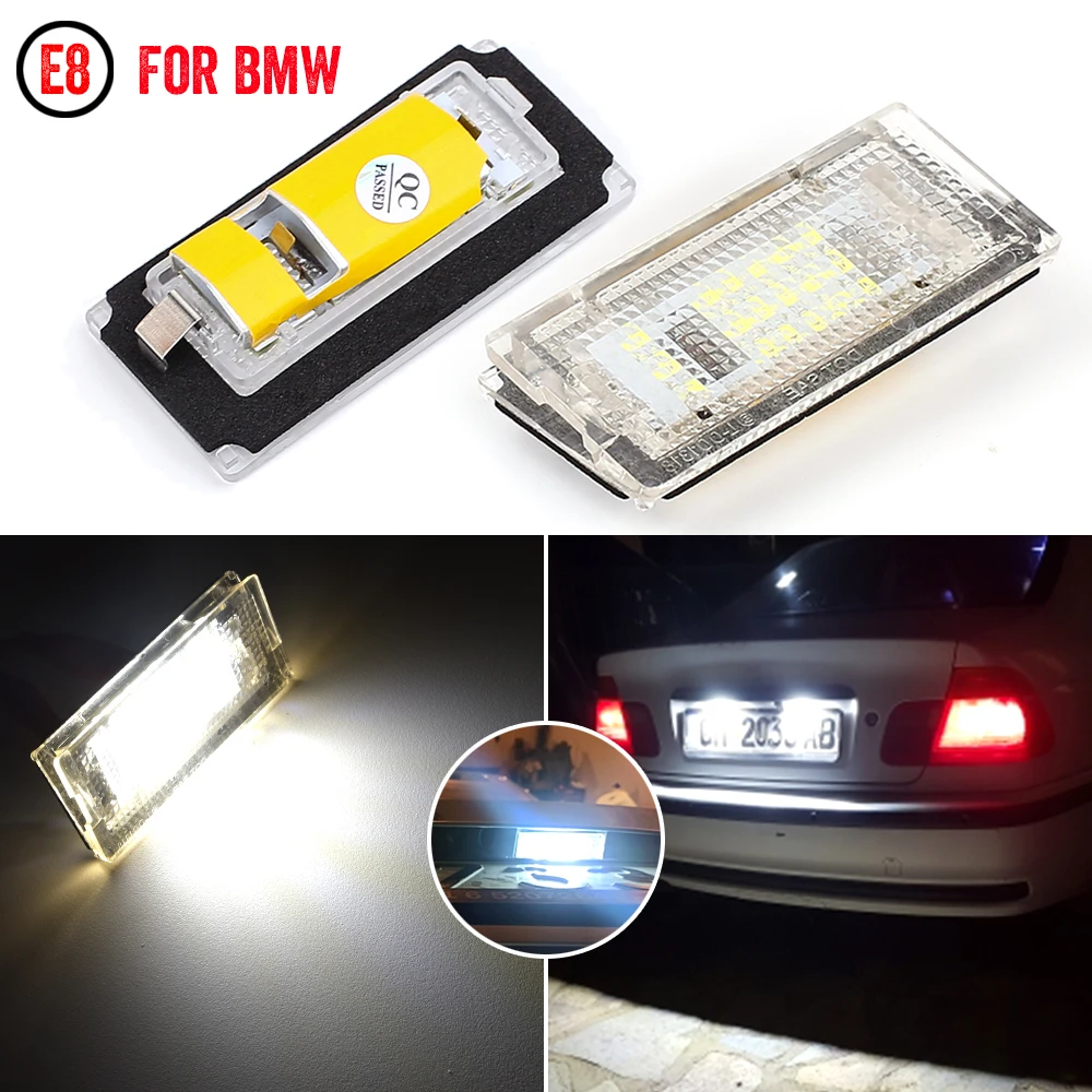 2 Pcs Auto Tail Light Led License Plate Light Led Canbus White LED Bulbs for BMW 3 Series E46 4D 4DR 1998-2002 Car Accessories