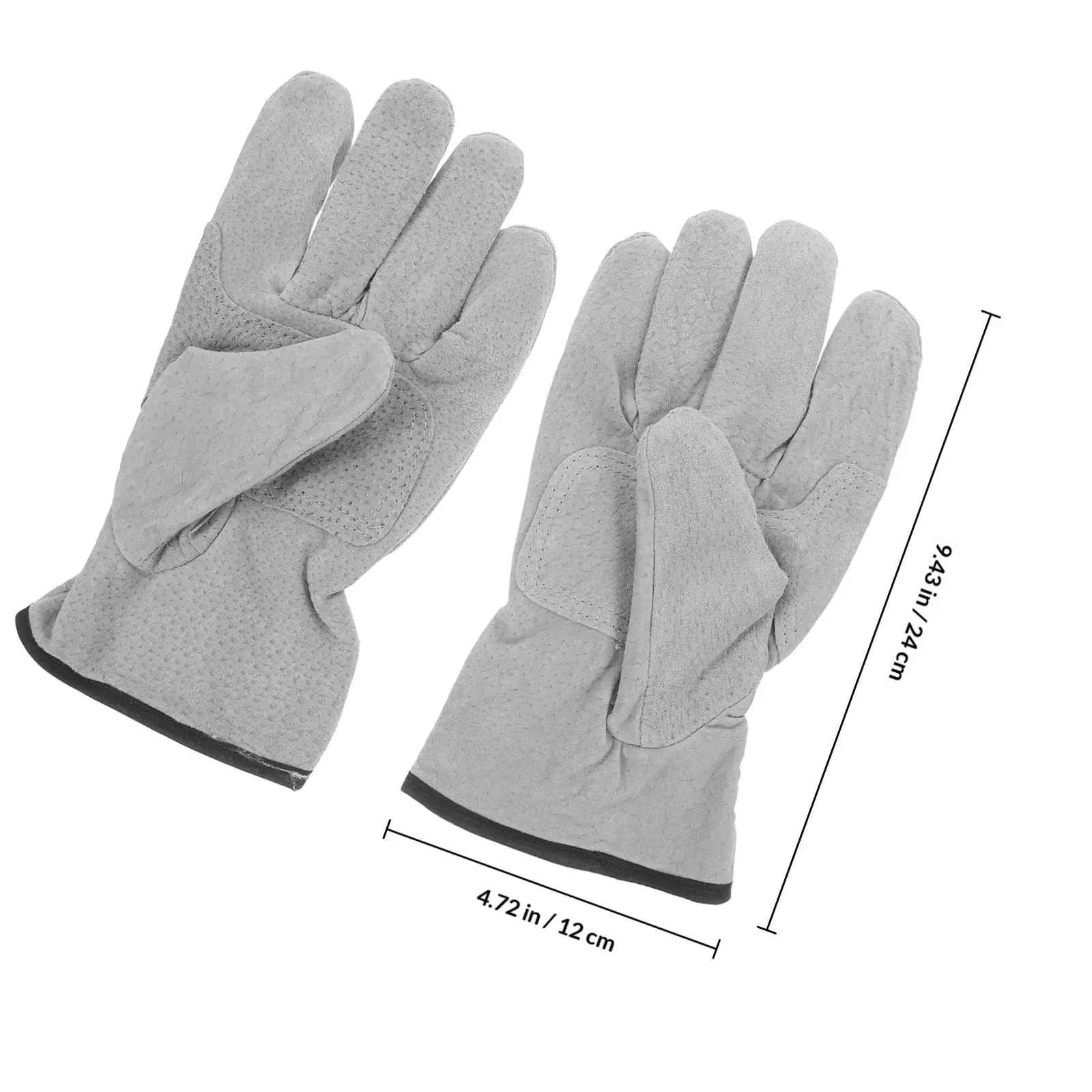 1Pair Short Welding Gloves Comfortable Fit Sturdy Wear Resistant Protective Gloves for Welding Forging Fire Mitten Wood Burning