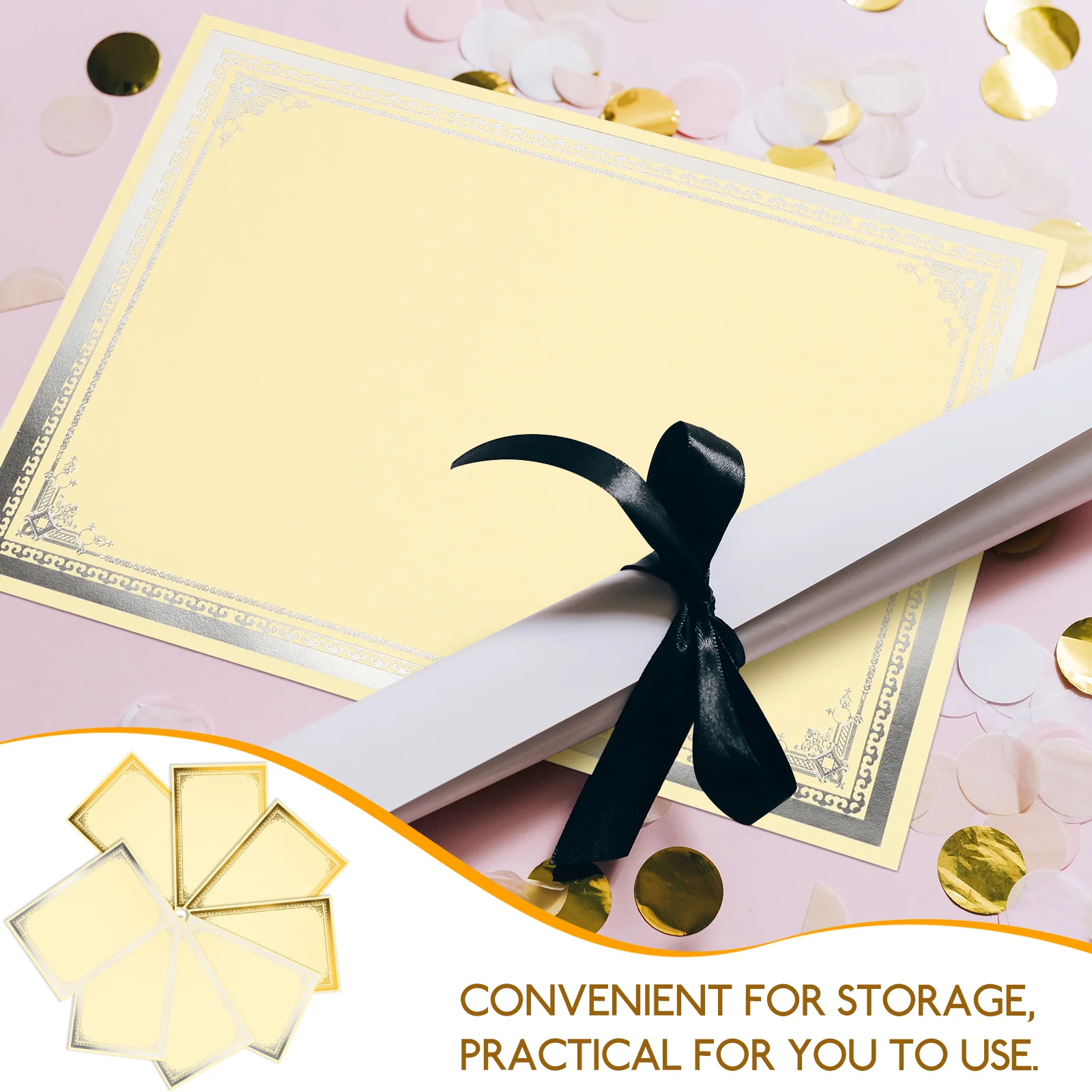 

8 Sheets Honor Certificate Paper 4 Silver Premium Material Printing Suitable Home Office Shop Diploma Blank Students