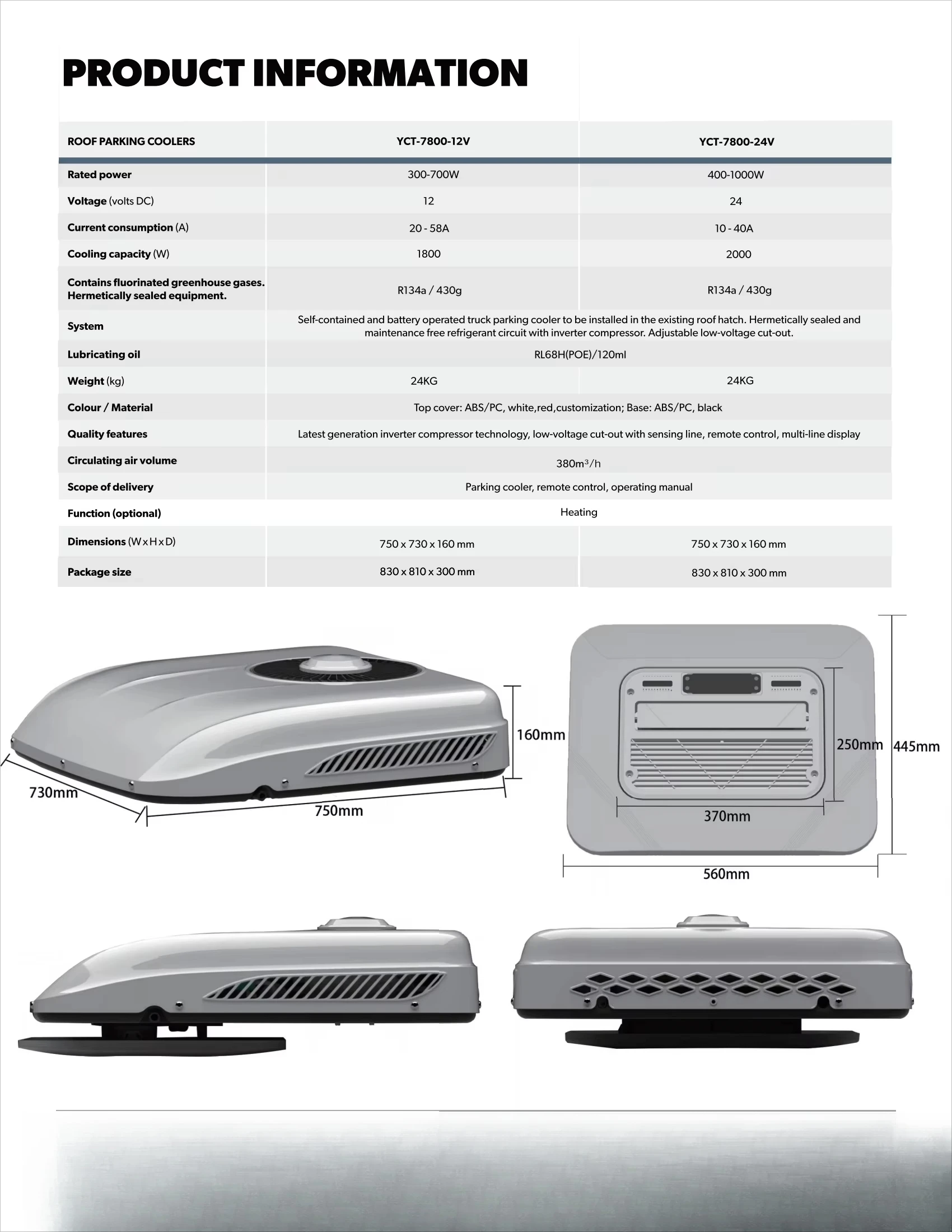 New 24V DC Electric Universal Split RV Air Conditioner for Cars Trucks RVs