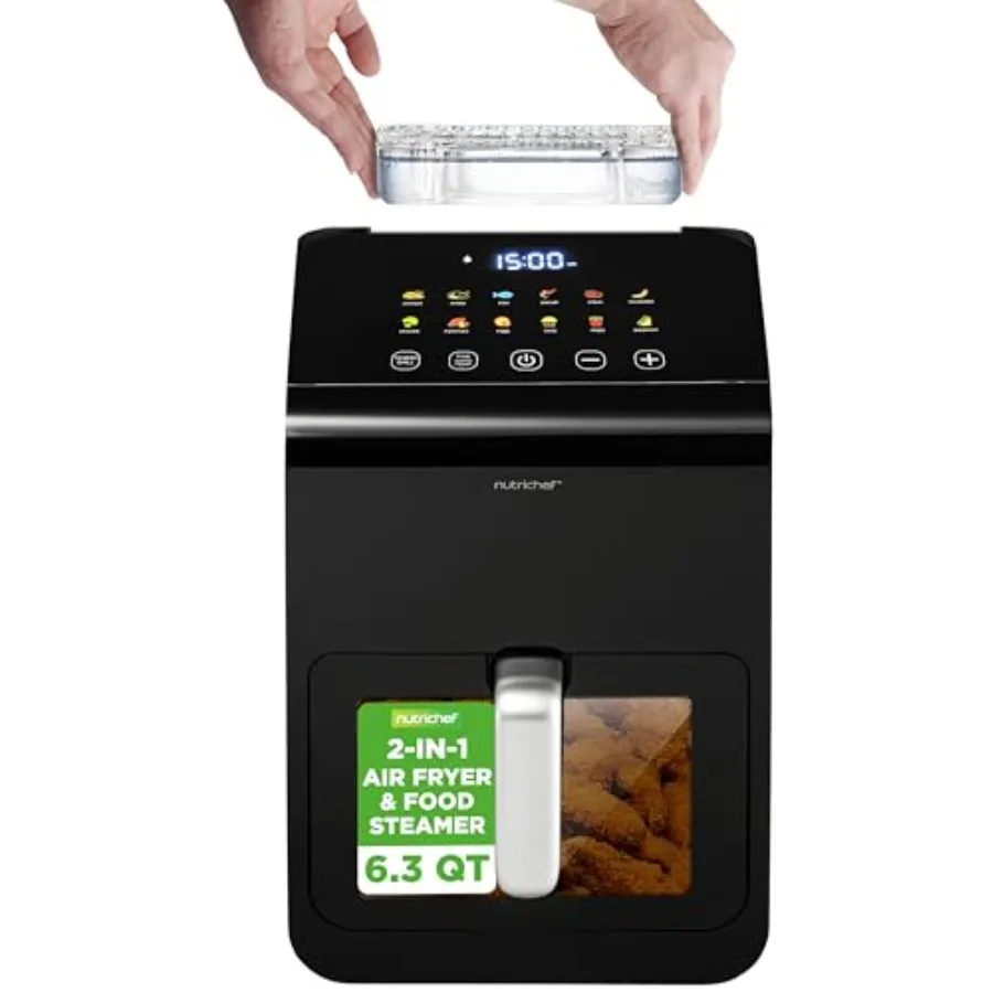 مقلاة هوائية كهربائية سعة 6.3 لتر مع 121 وظيفة طهي محددة مسبقًا بما في ذلك ميزة العطاء للمطبوخ بالتساوي العصير #1