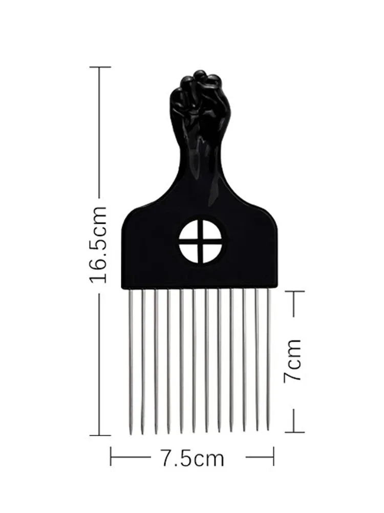 Metallkamm, Kamm im afrikanischen Stil, Kamm zum Stylen von Zöpfen, Stylingkamm für lockiges Haar für Männer und Frauen – Detail 11