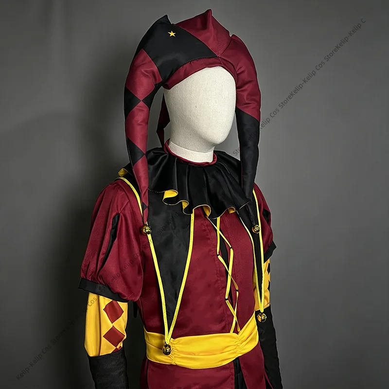 Freak Pierrot Cospla Costumes joker Vintage Pierrot Dark Circus Freak Show Costume  Gothic Sad Clown Outfit with Ruffle Collar - view 5
