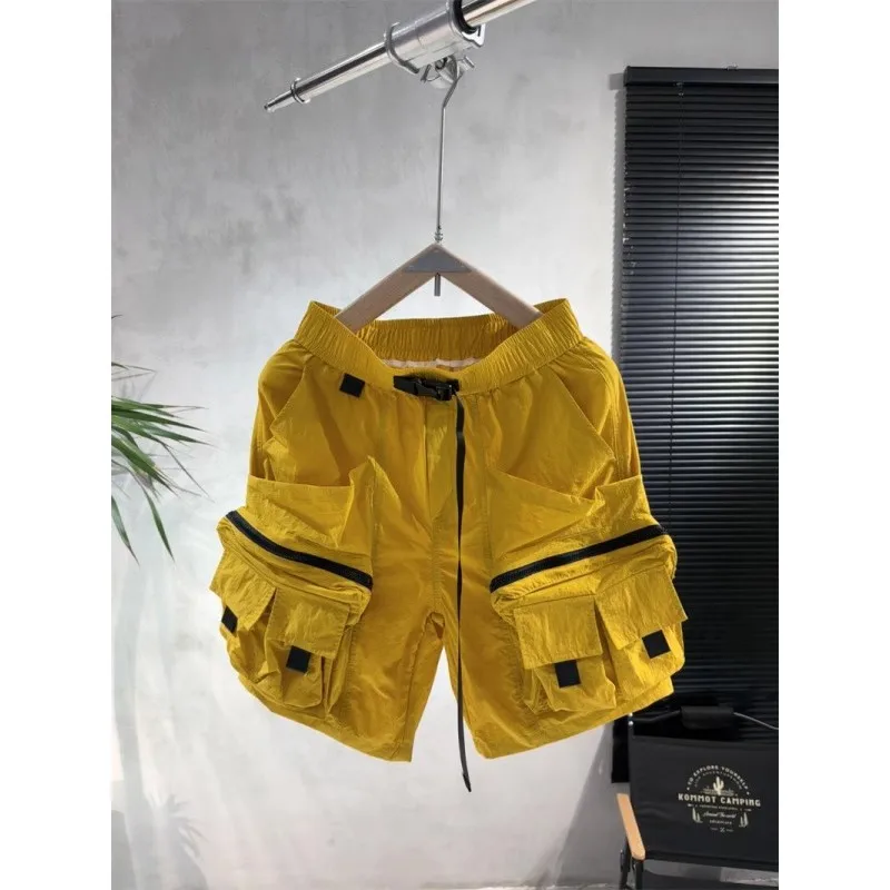 

Большие размеры 300, американские функциональные многоэтажные рабочие брюки, мужские повседневные уличные брюки со свободной талией, пять четвертей