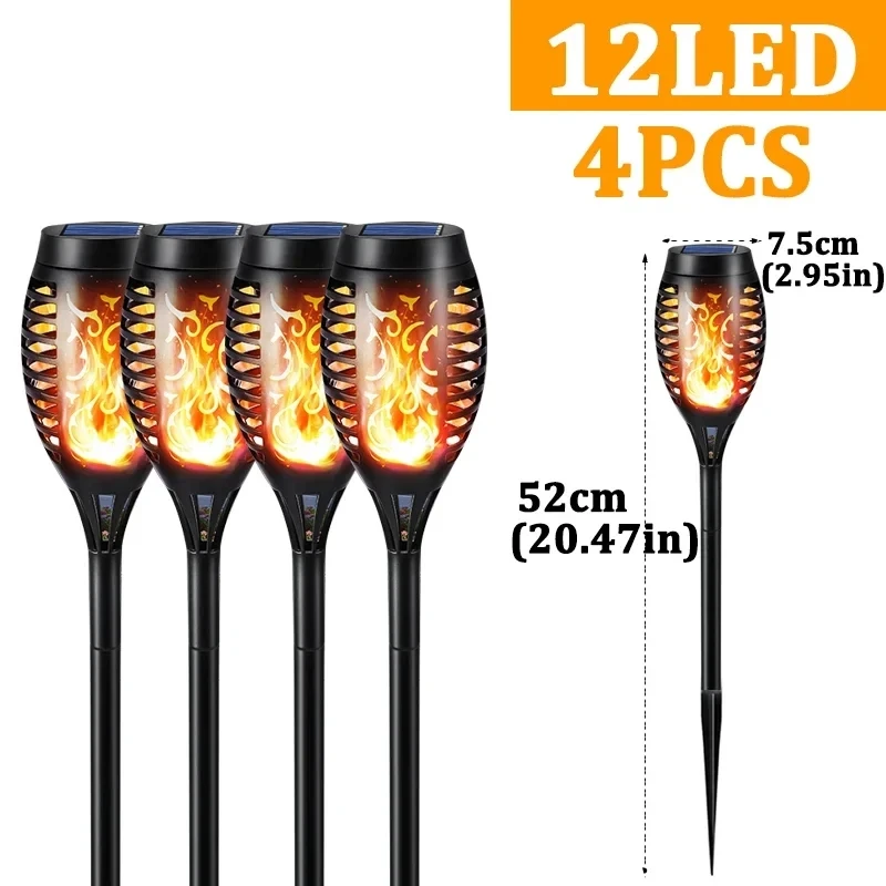 96 LED Outdoor Solar Fackel Lichter wasserdichte Garten terrasse flackernde tanzende Flammen lampe Rasen beleuchtung
